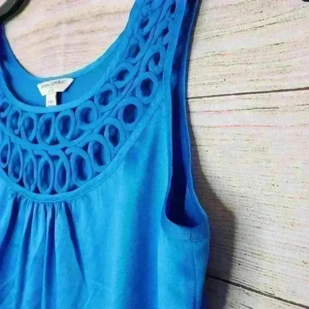 Banana Republic Factory women's royal blue polyester blouse size PXXS - Picture 6 of 8